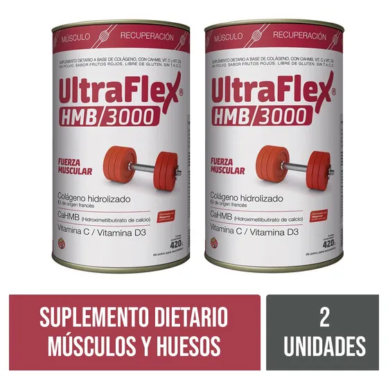 Ultraflex Hmb/3000 Polvo Fuerza Muscular Combo X 2 Latas