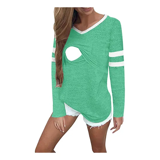 Camisa De Lactancia Con Mangas Raglán, Blusas De Lactancia C