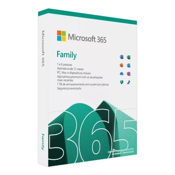 Software Microsoft Office 365 Com Licença De 12 Meses Físico