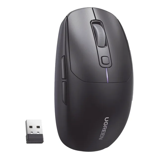 Ugreen 90539 Mouse Gaming Inalambrico 6 Botones Luz Led 5000 Dpi Color Negro