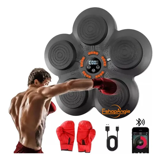 Máquina De Boxeo Entrenamiento Musical Inteligente Bluetooth Color Negro