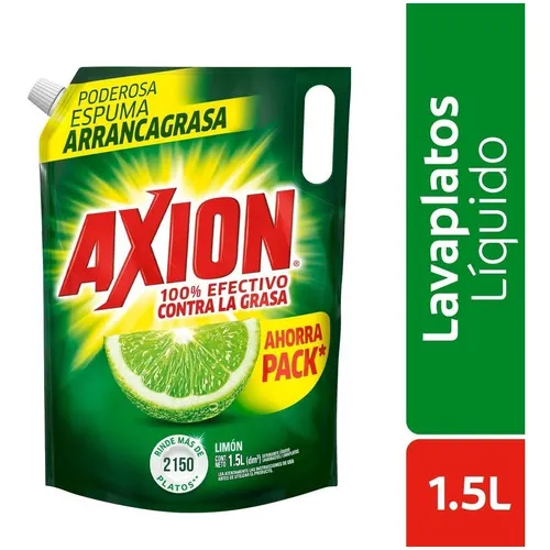 Jabón Líquido Cocina Lavaloza Axion Bolsa Refill 1.5 Litros