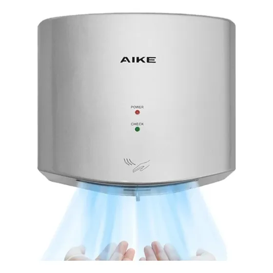 Secador De Manos Eléctrico Marca Aike Colores Gris Y Blanco.