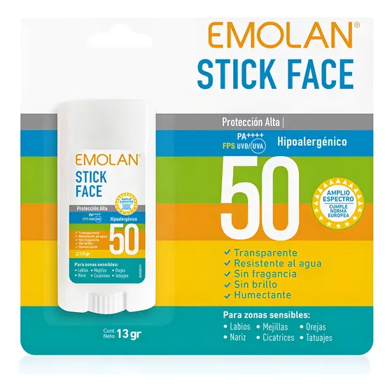 Protector Solar En Barra Fps50+ | Emolan Stick Face 13g