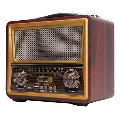 Rádio De Mesa Sangean Wr-11se Am/fm Com Acabamento Em Noguei 127v