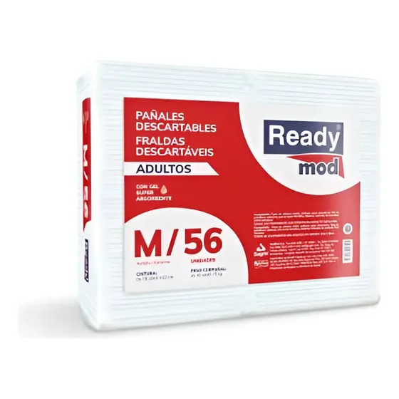 Pañales para adultos Ready Mediano 56u Absorción Leve a Moderada | Cuotas sin interés