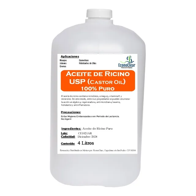 Aceite De Ricino Usp Puro Sin Rebajar 4 Litros