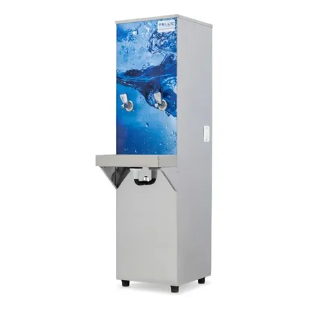 Bebedouro de Água Industrial Blue Coluna 25 Litros com Adesivo Frontal, 220v - 2 Torneiras Geladas