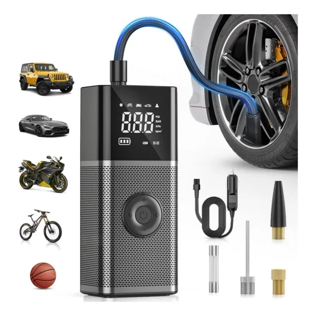 Compresor De Aire Portátil Carsun 150 Psi Inflado Rápido Gris 30 L/min