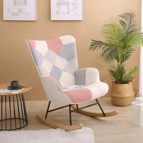 Kgopk Silla Mecedora Accent Mediado Siglo Pata Madera