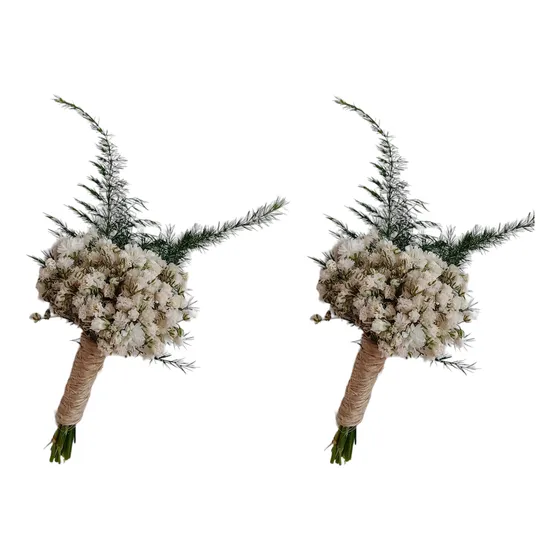 02 Lapelas Para Noivos E Padrinhos Branca Casamento Flor