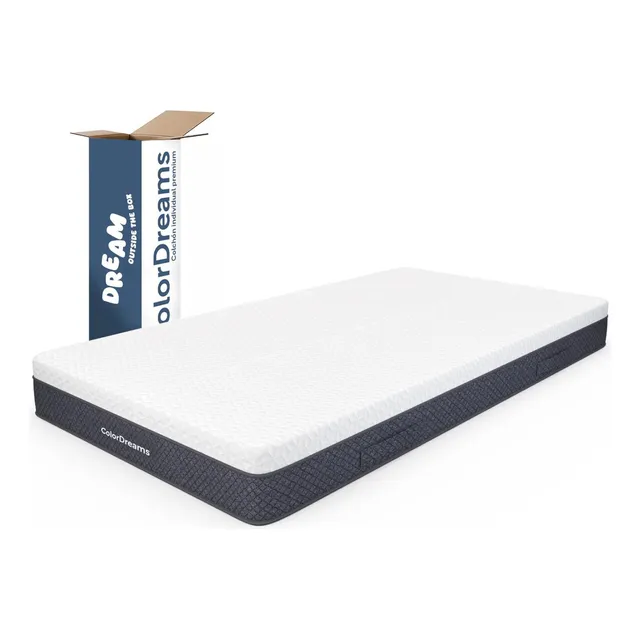 Colchón Individual En Caja Memory Foam Tecnología Comfort Foam 100x190x23 cm 6 Cajas de Espuma de Alta Densidad Firmeza Media Colordreams