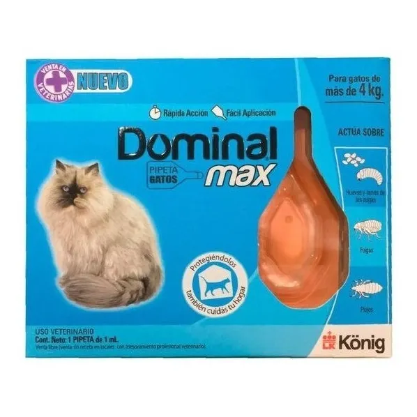 Pipeta Antipulgas Gatos Dominal Max Mas De 4 Kg