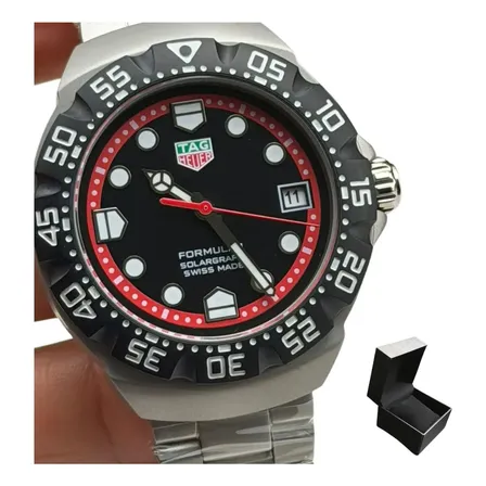 Relógio Masculino Tag Heuer Formula 1 Preto Aço Cx Simples Prateado Preto