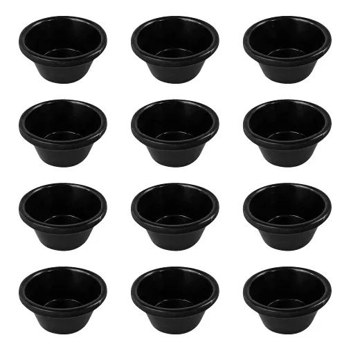 Ramequin De 2 Oz Melamina Negro (12 Piezas)