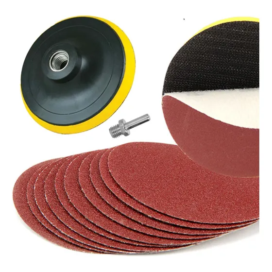  Plato Para Lijas Abrojo 150mm Amoladora Taladro + 10 Lijas