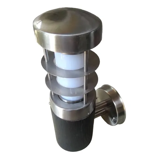 Lámpara Moderna De Pared En Acero Inox Madera Nueva