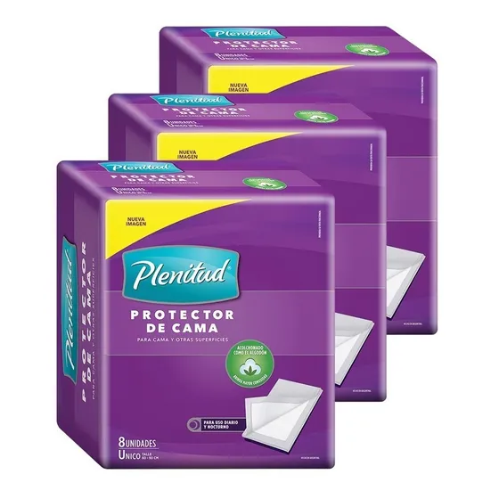 Plenitud Protector De Cama X 8 Unidades Pack X 3