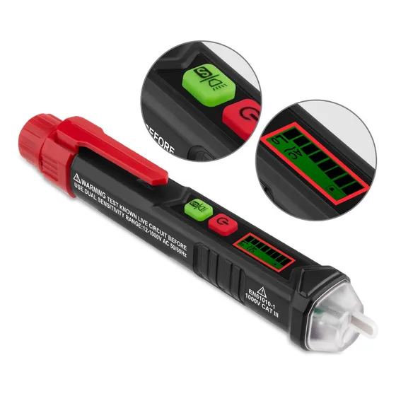 Tester Sensor Detector Lapiz Voltaje 12v-1000v Ac Ncv Este detector tiene un diseño compacto y moderno, con muchas funciones prácticas para trabajar fácilmente en varios entornos.
