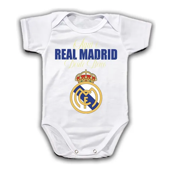 Body Bebê Personalizado Do Real Madrid Com Nome