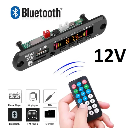 Placa De Audio 12v Modulo Bluetooth  / Mp3 / Fm Pasiva 298