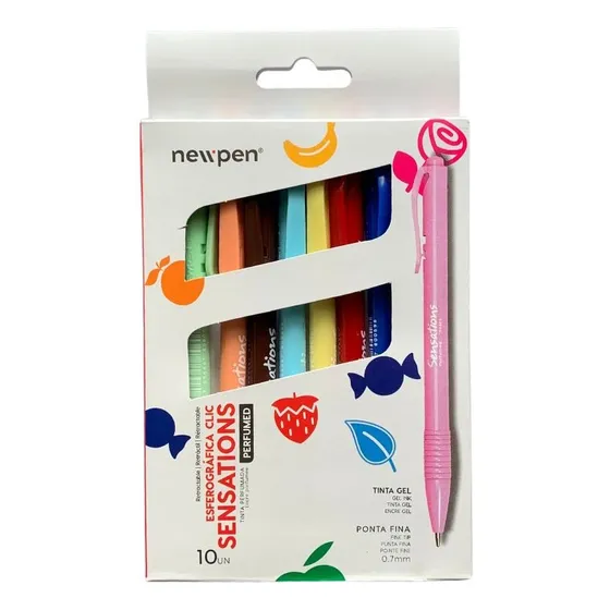 Kit Sensations C/10 Canetas Esferográficas Perfumadas Newpen