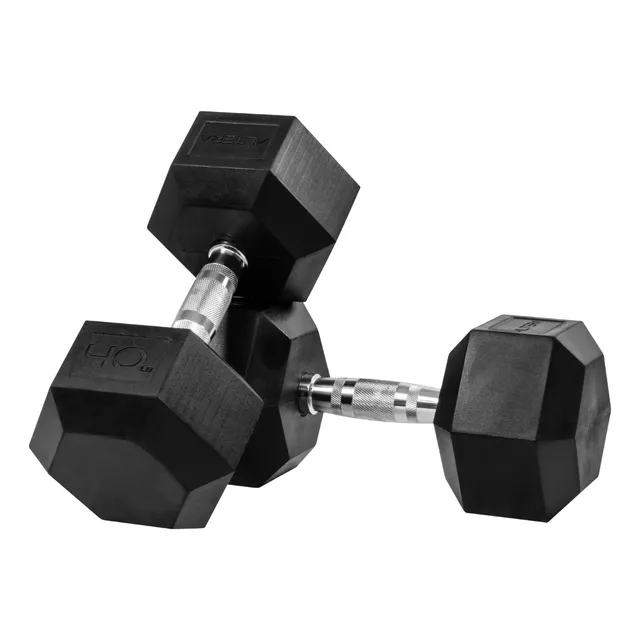 Kit 2 Mancuernas Hexagonales Acero Forro De Neopreno 40 Lbs