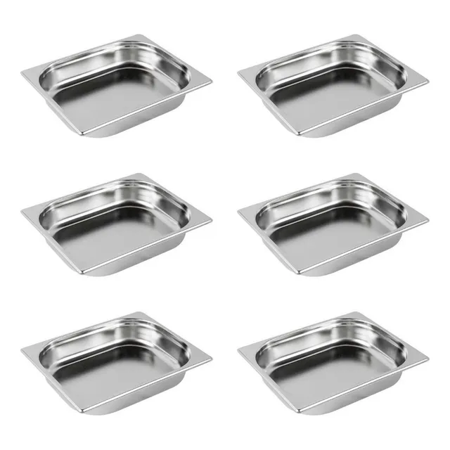 Cuba Gastronômica Gn 1/2 65mm Inox Rechaud Buffet Kit 6 Pçs