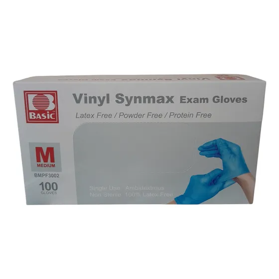 Guantes Vinilo  Vinyl Synmax Azules  Bulto 10 Cajas