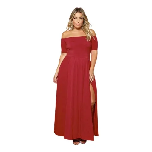 Vestido Largo Para Fiestas Talles Grandes Con Tajo