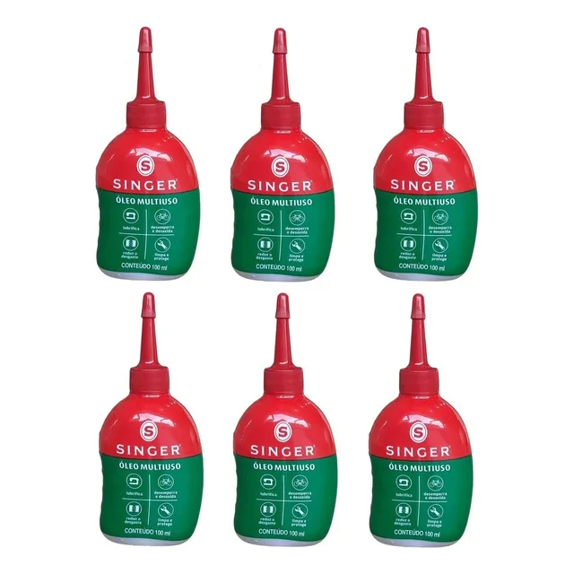 Kit C/ 6 Óleo Lubrificante Singer 100ml Multiuso 
