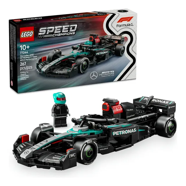 LEGO Speed Champions Carro de Corrida Mercedes-AMG F1 W15 77244; Carro de Fórmula 1 de Brinquedo para Montar e Colecionar