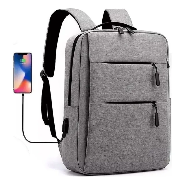 Mochila Para Notebook 15 Puerto De Carga Usb Doble Cierre