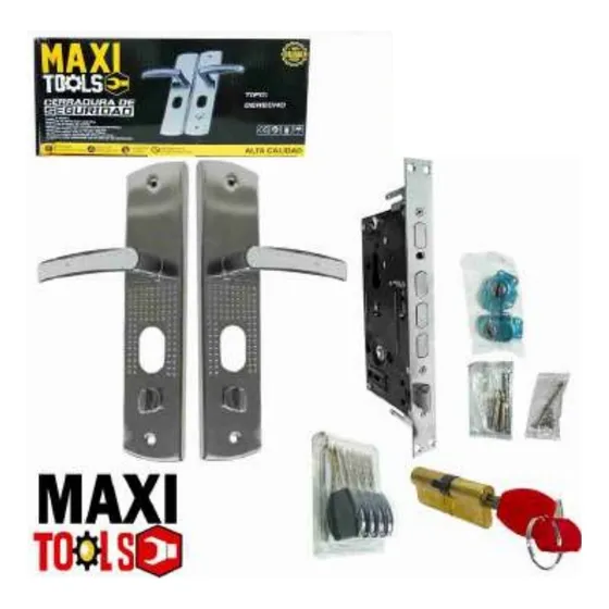 Cerradura Embutir 60mm C/manilla Cromada Derecha Maxitools