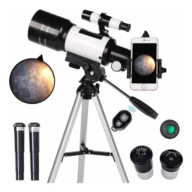 Telescopio Refractor 70 Mm Con Soporte Celular Y Control