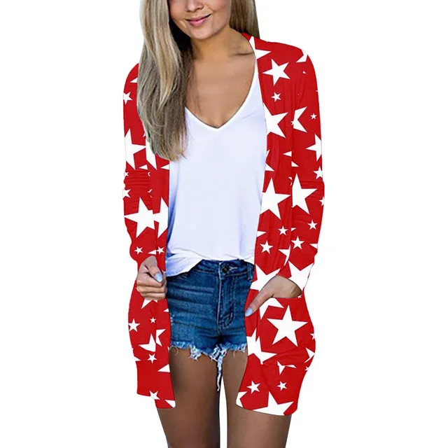 Cardigan Ligero Manga Larga Para Mujer Frente Abierto Otoño