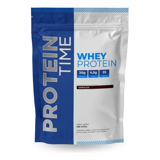 Whey Protein 2 Lb (900 Grs) Protein Time - Proteina Sabor Chocolate