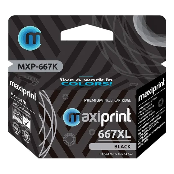 Cartucho Maxiprint Compatible Hp 667xl Negro (3ym81al)