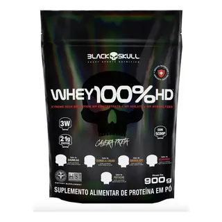 Whey 100% Hd Refil Black Skull 900g Wpc Wpi E Wph Sabor Baunilha Whey 100% Hd Refil Black Skull 900g Wpc Wpi E Wph Sabor Baunilha
