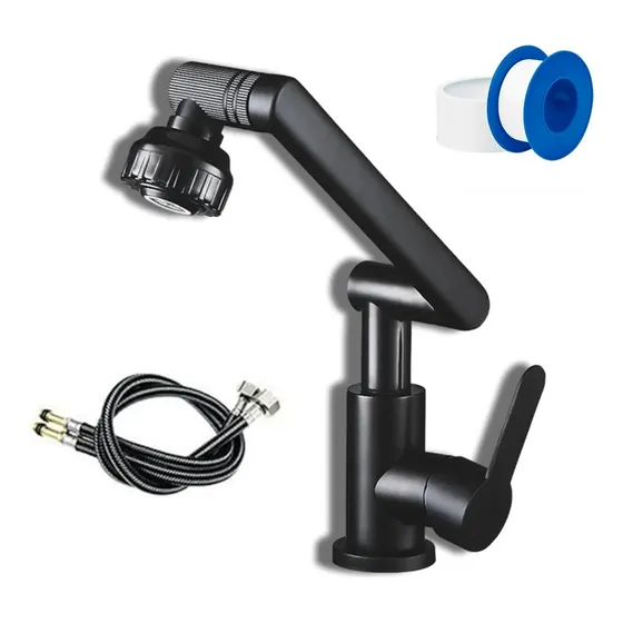 Llave Grifo Monomando Lavamanos Para Baño Color Negro