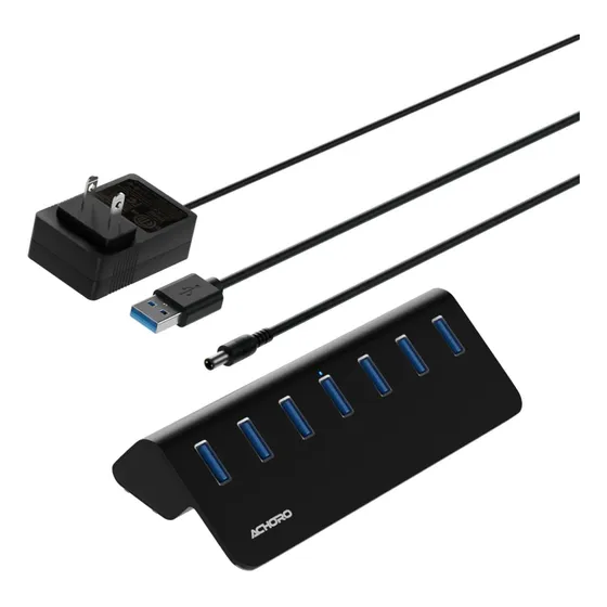 Achoro Hub Usb Alimentado 7 Puerto Externo 2ª Generacion 10