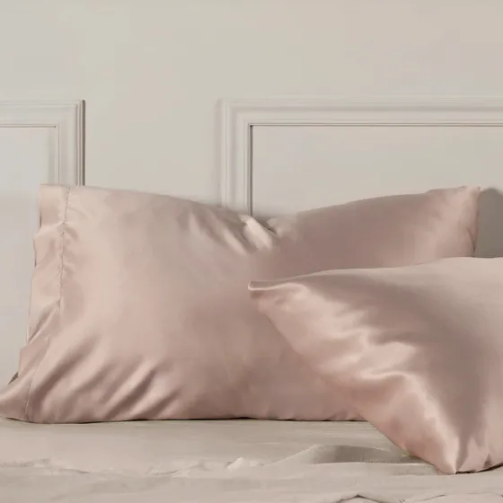 Funda De Almohada Satin Sweet Pink Estándar Rosa Vianney