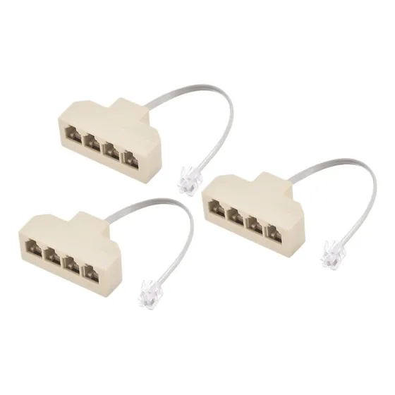 Conector Telefónico Rj11 6p4c Macho A 4 Hembra 3pzs