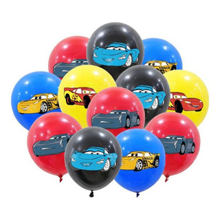 Juego 12 Globos Látex Carritos Cars Rayo Cumpleaños Fiesta Juego 12 Globos Látex Carritos Cars Rayo Cumpleaños Fiesta