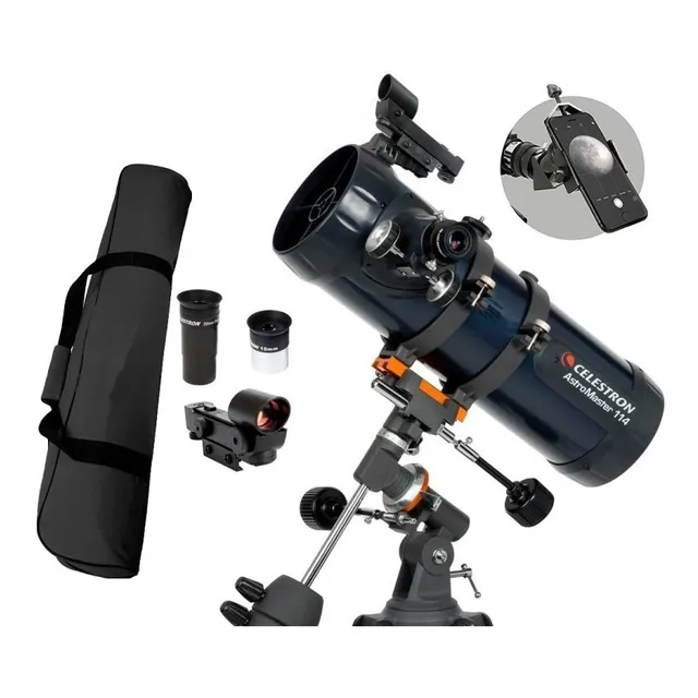 Telescopio Celestron Astromaster 114eq Estuche Soporte Cel
