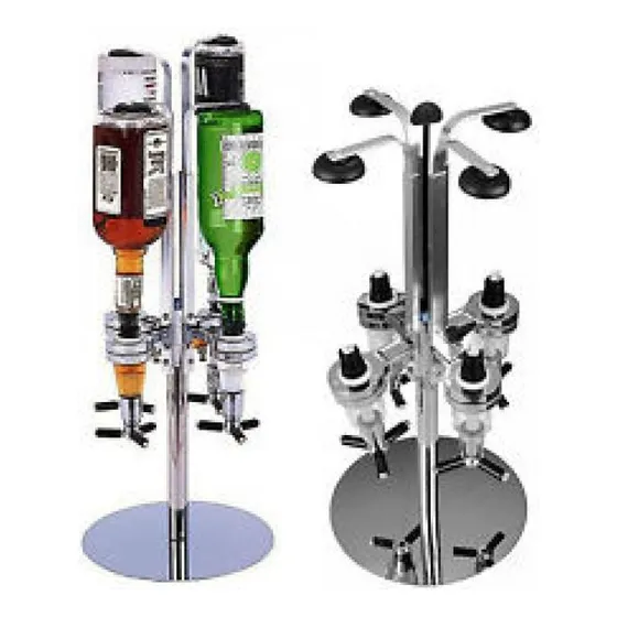 Dosificador De Tragos 4 Botellas Plateado