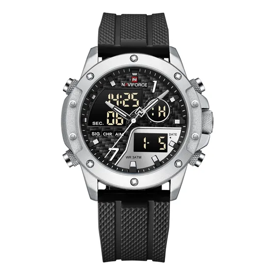 Naviforce Reloj Dual Analógico Y Digital Alarmas Mod Nf 9138