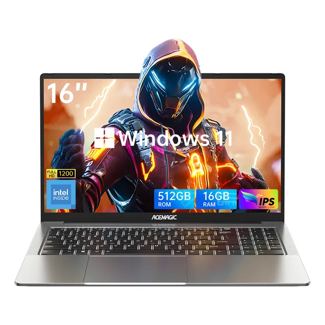 Computadora Portátil De 16 Pulgadas Intel N97, 16 Gb, 512 Gb