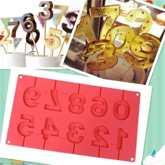 Molde Cilicon De Paletas Numeros