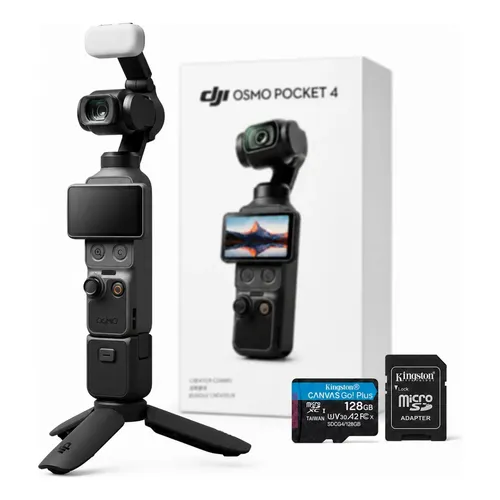DJI Osmo Pocket 4 Combo Standard, câmera bolso com estabilizador